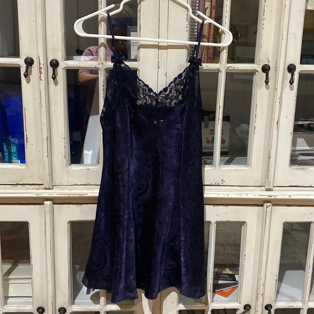 Victoria’s Secret purple satin and lace baby doll nightgown